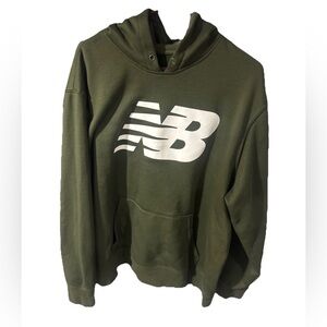 New Balance Olive Green Hoodie with White NB Logo